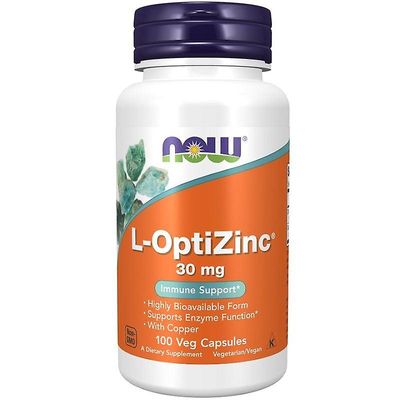 NOW Foods L-OptiZinc 30mg kapselit 100