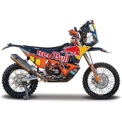 Ktm Red Bull 450 Rally Trykstøbt Model 1:18 Skala Blå/orange