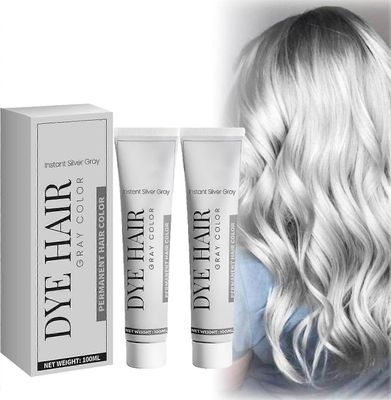 Harmaan hiusvärin, Harmaan hiusvärin kerma, Ammattimainen harmaan hiusvärin kerma, Pikavärin kerma hopeanharmaille hiuksille 2pcs