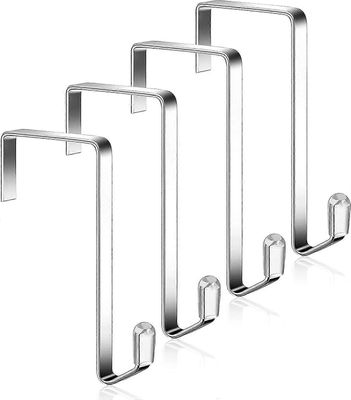 4 Pakkaa metallia oven päälle Koukku pyyhkeiden ripustamiseen Teline Raskas oviripustin Y