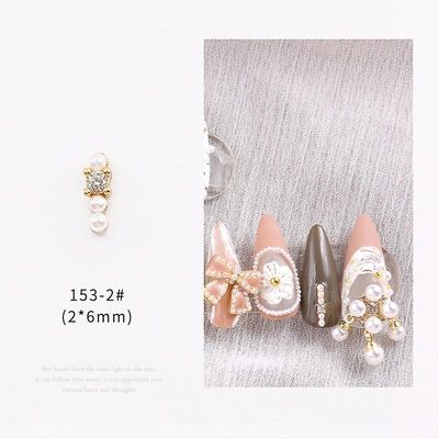 Nail Art smykker Pearl Skaldyr Søstjerner Love Pendant Ring Tide Nail Diamond 1532 guld