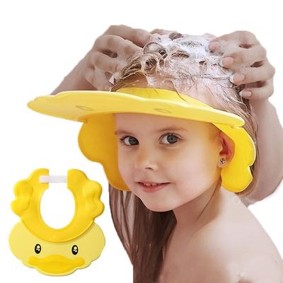 Baby shower cap, justerbar silikone shampoo shower cap solskærm, beskyt baby øjne ører