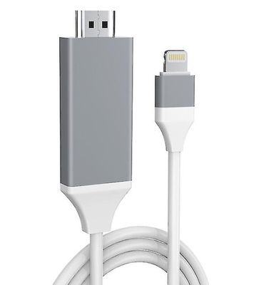 Coosilo Belysning til Hdmi-kabel Av til tv-kabel 1080p usb-oplader til iphone 12 11pro X Xr hvid