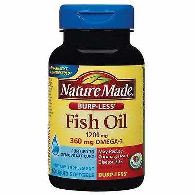 Nature Made Natur gjorde fiskolja Burp-Less, 1200 mg, 200 flikar (förpackning med 1)