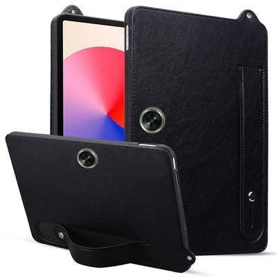 OnePlus pad go oppo pad air 2 kotelo käsihihna jalusta nahka tabletin kansi - musta Monivärinen Black