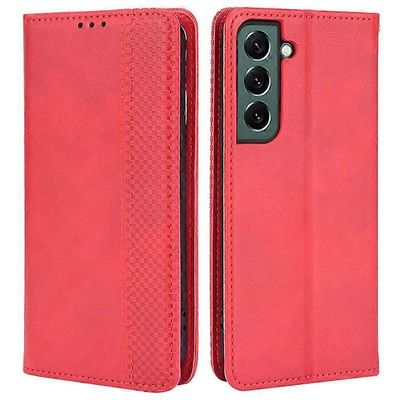 Yhteensopiva Samsung Galaxy S22 5G Vintage PU nahka läppäkotelo magneettinen automaattisesti sulkeutuva jalusta lompakko painettu mosaiikki tyylikä...