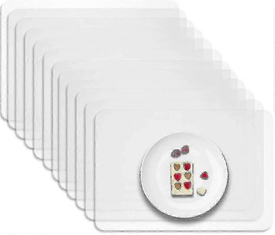 12 kpl läpinäkyviä pöytämattoja, jotka ovat pestäviä ja täydellisiä kotikeittiöihin