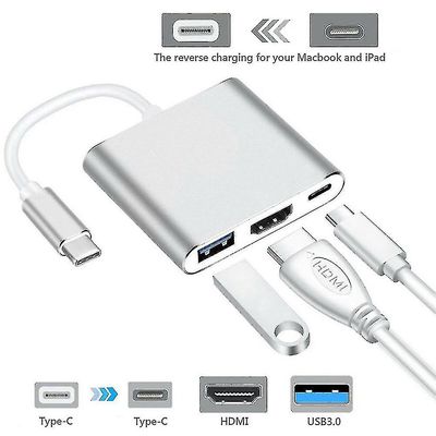 Hub Type C til USB-C 4k HDMI USB 3.0 Functal kabeladapter for Mac
