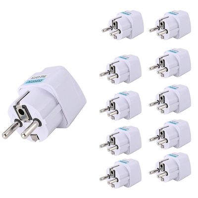 10kpl eurooppalainen Schuko-pistokesovitin, tyyppi E / f Global Universal Travel Converter Saksalle, Ranskalle, Korealle, Venäjälle, Alankomaille, ...