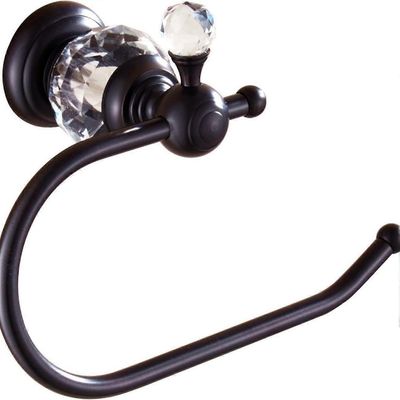 Crystal-sarjan messinki WC-paperirullateline, kiillotettu kromi Musta