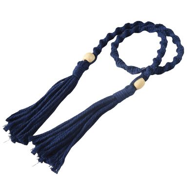 Rustics Charm puuvillatupsut verhositeet, 4 pakkaus, verhojen solmio koti- ja ulkoikkunahoitoihin, lastentarhan aksentti laivastonsininen Tummansin...