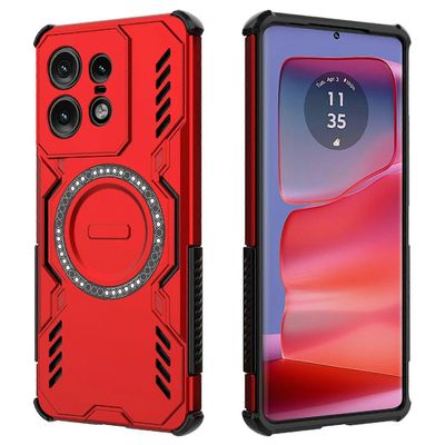 Motorola Edge 50 Pro 5G magneettikotelo Butterfly Armor ontto lämmönpoisto PC + TPU-puhelimen kansi Punainen