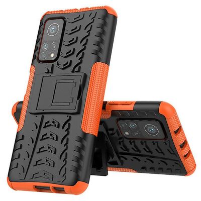 Shockproof rustning sag for xiaomi 10/10 pro med støttefod all inclusive dække orange rpc1925