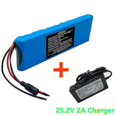 6s2p 25.2v 5.0ah 18650 litiumioniakku, 24v 5000mAh sähköpolkupyörälle, bms + laturi Battery
