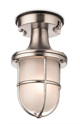 Firstlight Lighting Nautic 1 Light Udendørs Flush Light Nickel med matteret glas IP54, E27