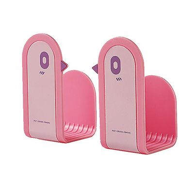 Yunshu Gryde Låg Rack Vægmonteret ABS Pan Låg Arrangørholder Selvklæbende Pink