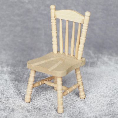 Dukkehus Træstole 1:12 Ufærdig Miniature Træ Model Stol Model