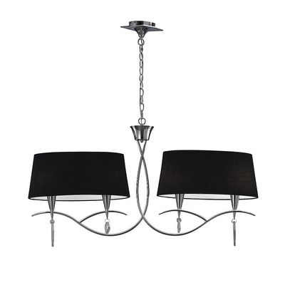 Inspired Lighting Loft vedhæng 2 Arm 4 Light E14, poleret Krom med sorte nuancer