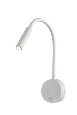 Inspired Lighting Fusion væg lampe , Reader 1L 3W LED runde hoved stedet, 3000k, 135lm, rund base Matt White