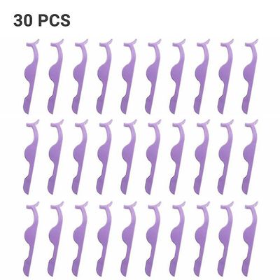 Besser 1/5/30/50x Fake Lash Pincet Klip Falsk øjenvipper Makeup Applikator Tool Lys lilla 30PCS