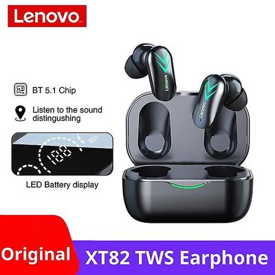 Lenovo Xt82 Tws trådløse ørepropper Bluetooth-hovedtelefon med mikrofonspilmusik Øretelefon Svedtæt Sportsheadset Led Digital Display