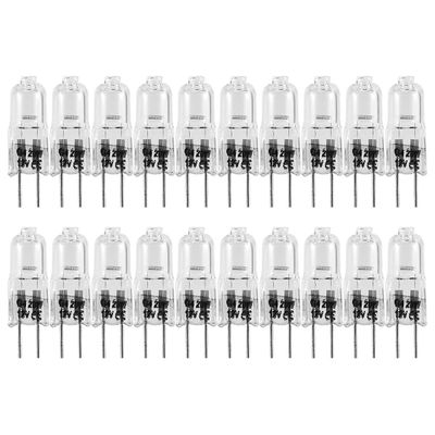 20 stk G4 halogen, 20w 12v halogen lys 2 pin klar lampe pære, for komfyr belysning, signal lys, tr Gjennomsiktig