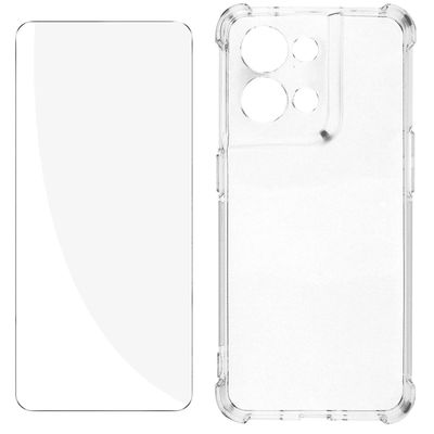 Oppo Reno 8 5g suojapakkaus vahvistettu kotelo + karkaistu lasi läpinäkyvä