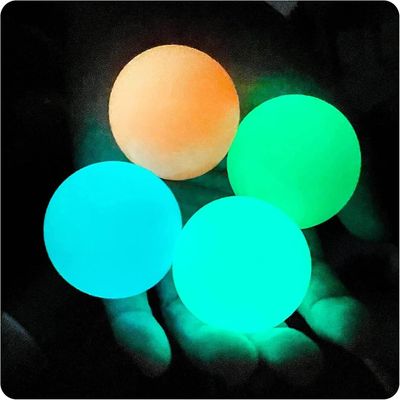 4 stk Glød i mørket Sticky Balls som holder seg til taket, stress baller for barn og voksne, Asmr Stuff, Squishy Ball Leker