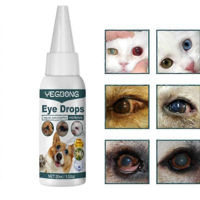 Yegbong lemmikkieläinten silmätipat kissoille ja koirille Kyynel tahrojen puhdistus Silmätipat Kyynel tahrojen poistaminen Eye Care Eye Wash 1pcs