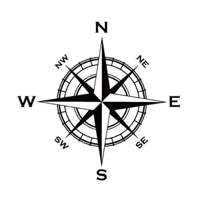 Merikompassi Autotarrat Ulkona persoonallisuus Muotoilu Koristelu Kannettavan tietokoneen tarra Heijastavat takapään lasiset vinyylitarrat musta 20...