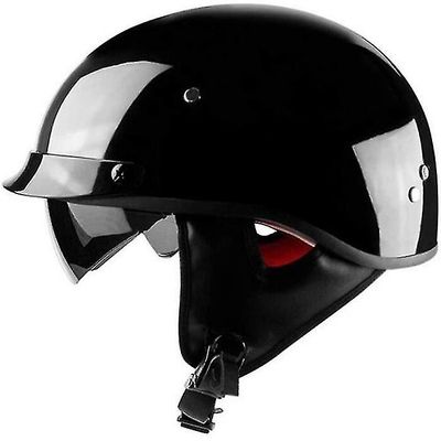 Semi-åben motorcykelhjelm - Harley Hjelm-lokomotiv Halv-scooter Hjelm Retro Personlighed XL