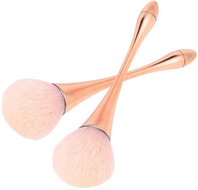 Linkrunning 2 stk stor mineralpudderbørste, bronzer kabuki makeupbørste, blød fluffy foundation børste, professionel pudderbørste og rødmebørste ti...