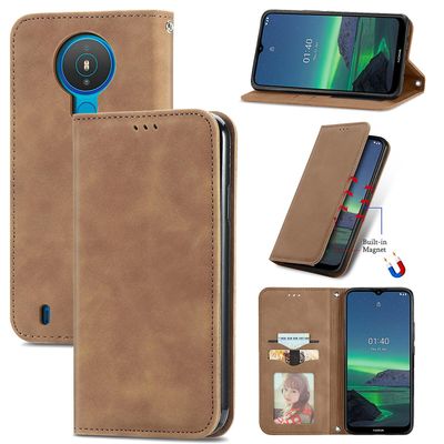 Gangxun Case Til Nokia 1.4 Magnetisk lukning Læder Tegnebog Cover Housse Etui Shockproof - Marron