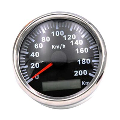 85mm 200km / t Gps Speedometer 9-32V med rød bakgrunnsbelysning kilometerteller egnet for alle typer biler sølv svart