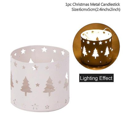 1 Pc Lysestake Hollow Out Dekorasjon Borddekorasjon Holiday Party Forsyninger Telys Holder Christmas Christmas Home Dekor Hvit-juletre