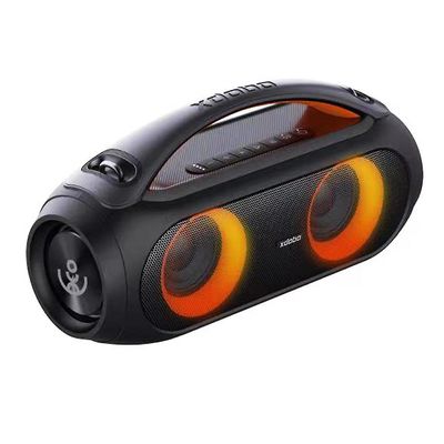 Sajygv 80w høyeffekts Bluetooth-høyttaler, RGB-lys, bærbar, utendørs, 360 stereo, subwoofer, 10400mah batteri Svart
