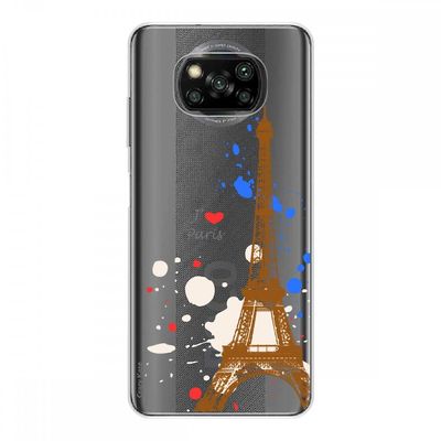 Crazy Kase Hull For Xiaomi Poco X3 Nfc I Silikone Fleksibel 1 Mm, Paris Eiffeltårnet