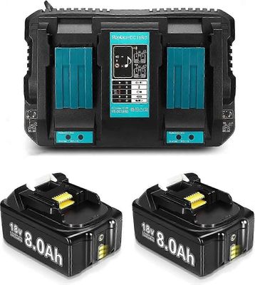Yhteensopiva 2 kpl 8.0ah Bl1860b akku DC18. laturilla Yhteensopiva Makita Battery 18v Bl1860 Bl1860b Bl1850 Bl1850b Bl1840 Bl1830 Bl1820 Lxt40