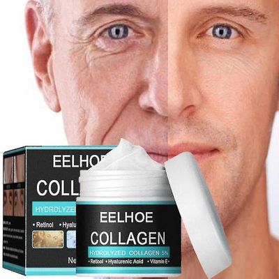Män Kollagen Anti-rynk Kräm Hyaluronic Ta bort rynkor Återfuktande Anti-aging Uppstramande Uppstramande Lyftande Blekning Ljusare Ansiktsvård Tw 2s...