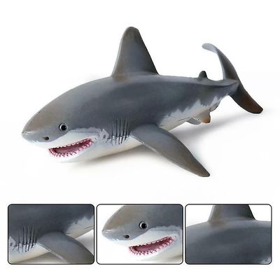 Børns Simulation Wild Animal Plastic Model-solid Great White Shark Model Høj kvalitet