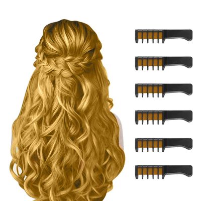 AIR Ny Hair Chalk Comb Midlertidig Bright Hair Color Dye for Piger Kids Alder 4-10 (Guld)
