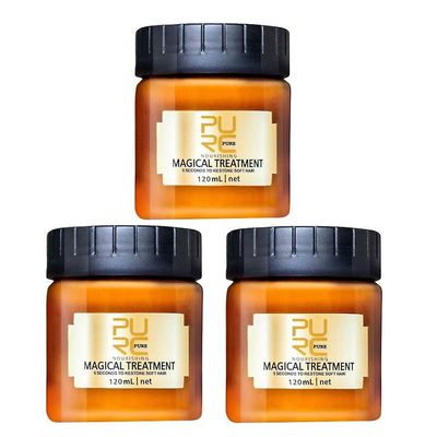 3 stk PURC 120ml Magical Keratin Hair Treatment Mask 5 sekunder reparerer skadet hår