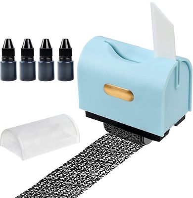 Identiteettivarkaussuoja luottamuksellinen rullaleima-4pakkaus täyttömusteet varkaudenestotunnuksen yksityisyyden turvaleima laatikonavaajalla Blue