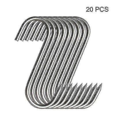 20kpl ruostumattomasta teräksestä valmistettuja koukkuja terävällä kärjellä lihakauppaan keittiöön kuuma ja kylmä tupakointi