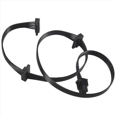 PCIe 6-nastainen uros - 3 SATA -virtalähdekaapeli Focus Plus FOCUS+ -sarjan 850PX 750PX 650PX 550PX -virtalähteille musta