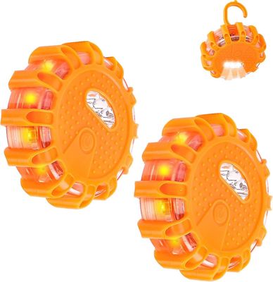2 stk LED Beacon, Beacon Light, Emergency Warning Light, Nødlys med magnetisk base og 9 blinkende moduser for bil, lastebil, båt (2 stk)