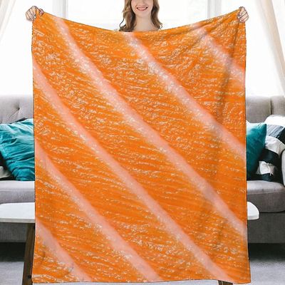 Lgdm 3d Funny Realistisk Mat Laks Sushi Flannel Fleece Kast Tepper 100cm * 70cm Soft Koselig Fluffy Winter Fall Blanket Cozy Soft Fuzzy Plysj Hjem ...