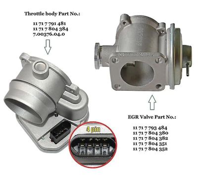 AP03 til BMW 1er 3er 5er 7er X3 X5 X6 Diesel E83 E90 E91 Gasspjældshus + EGR ventil 11717793484