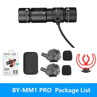 Boya kondensator haglgevær mikrofon Professional Studio Mini Mic med stødmontering til Iphone Android PC DSLR kamera Vlog-optagelse BY-MM1 PRO