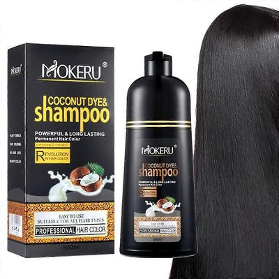 Hair Color Shampoo Coconut Hair Dye Shampoo Hiukset Välitön värjäys muutamassa minuutissa Musta
